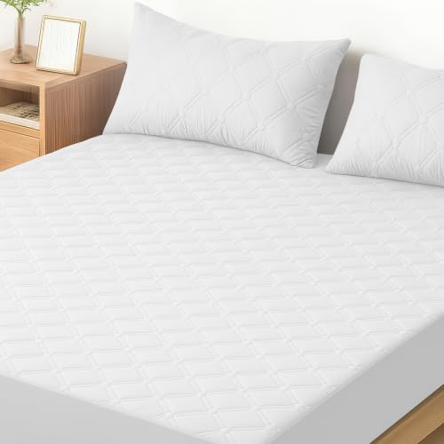 Ystyle Protector Colchon Impermeable 90x190 CM, Funda Colchon Antiacaros Antiarañazos, Elástico En Todo El Contorno, Cubre Colchon Hipoalergénico, para Altos De Colchón De 30cm, Blanco