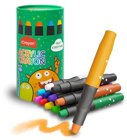 12 Colors Twist Crayons for Toddlers, Silky Crayons for Paper, Glass, Wood and Canva, Non-Toxic, Quick Drying, Washable, No Mess Coloring Gifts for Boys and Girls