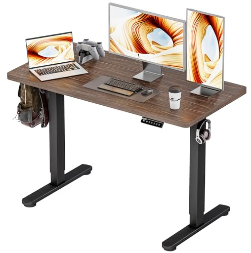 BIZUM Standing Desk Electric Adjustable Computer Desk-Stand up Desk Office Gaming Home Office Memory Desks 48x24 inches Wild Walnut