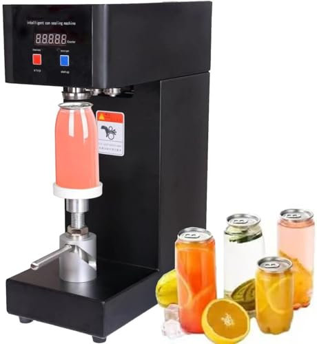 GEJLELDS Commercial Automatic Can Sealer Machine, Can Seamer, Can Seaming Closing Capping Machine, Cup Sealing Machine, 2.2 Can Dia. for Sealing Plastic/Glass/Tin Bottles,Black