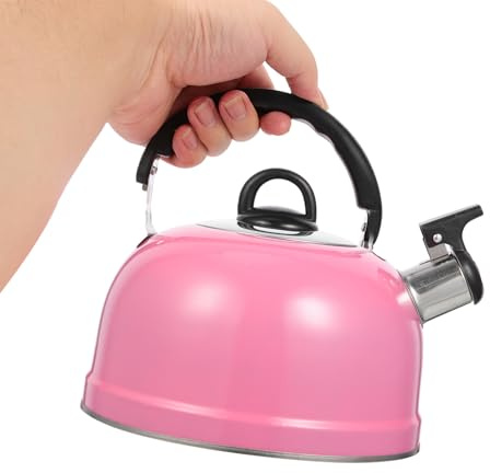 EXHUMKY Hervidor De Agua De Acero Inoxidable 2 Litros Tetera Silbante Olla Esférica Resistente Al Calor Para Cocina Hogar Segura Con Alarma Acústica