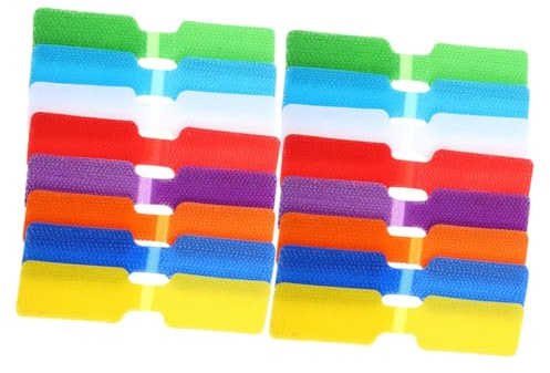 FUNNETOYU 32pcs Nylon Cable Straps with Fastening Label Tags for Cable Management, Convenient Carrying and Effortless Portability, Stylish Multicolour Cord Labels for Home and Random Color