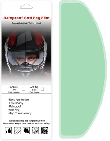 Casco moto antiappannamento con pellicola, Visiera universale antiappannamento per casco moto con parasole, Visiera per casco moto, Pellicola protettiva universale parasole, Adesivo, 8,8 X 24,5cm