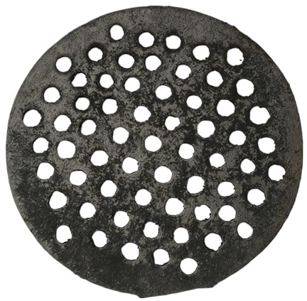 Tapa De Desagüe De Hierro Fundido, Rejilla de Hierro Fundido de 18 cm, Rejilla con Colador para Desagüe de Suelo de Sótano, Para Jardín Césped Balcón Patio