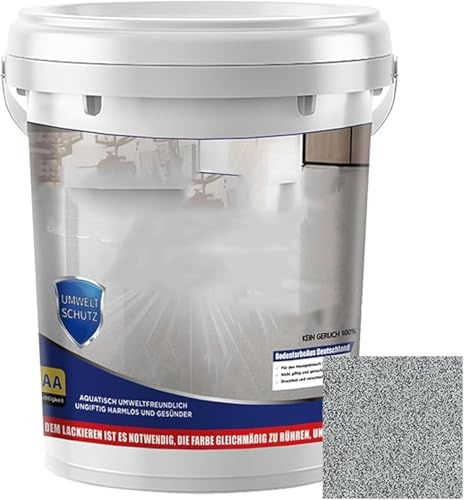 EpoxyColoured Sand Floor Paint, EpoxyFloor Paint for concrete, High Gloss Marble Effect EpoxyFloors Coating, Colored Sand Self Leveling Floors Painting Garage, Eco-Friendly (Dark Grey)