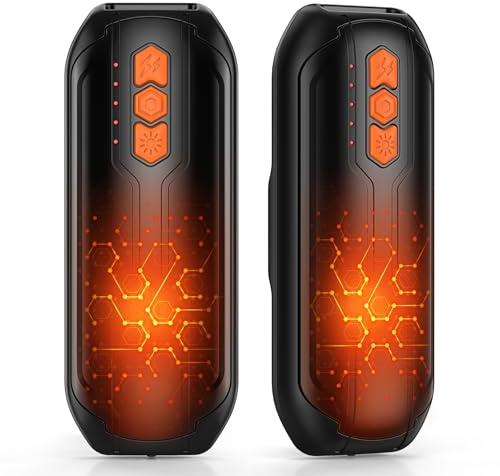 GARAID Handwärmer Elektrisch 2er Set, USB Handwärmer Aufladbar mit LED, 5 Stufen Schnelle Erwärmung, Wärme bis zu 55 °C, Taschenwärmer Wiederverwendbar für Outdoor im Winter,Jagd,Camping,Weihnachten