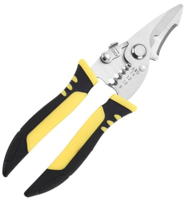 WHAMVOX Pinza Multiuso per Elettricisti con Tagliacavi Integrato Punta Affilata per Spazi Stretti Meccanismo Molla Anti-affaticamento Strumento per Spelare Tagliare e Crimpare Fili