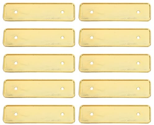 CAXUSD 10 Pièces Plaques Nom Métal avec Épingle Badge Réutilisable Alliage Aluminium Doré pour Employés Protection Antirayures et Antidécoloration Adapté Au Bureau et Au Travail