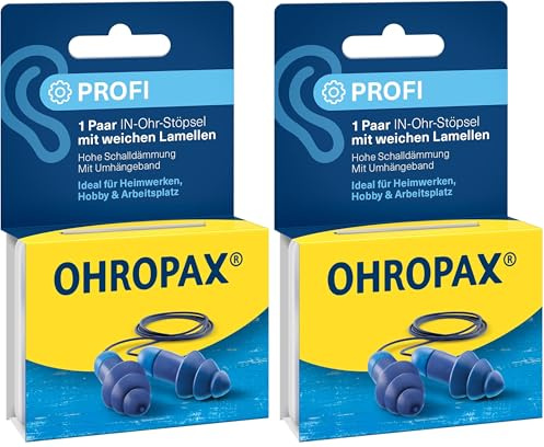 OHROPAX Paire de bouchons d'oreilles professionnels - Protection auditive à lamelles douces - Indice d'isolation acoustique SNR 29 dB - Protection contre le bruit en cas de brèves agressions sonores