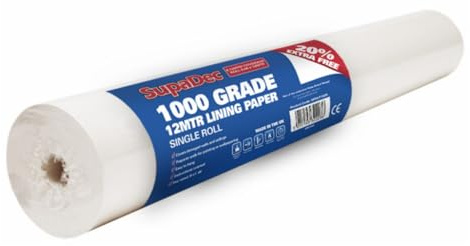 Supadec Lining Paper – 1000 Grade | 10m Roll – 6.72m² Coverage | Wall & Ceiling Liner | Covers Cracks & Imperfections | Prepares Surfaces for Paint or Wallpaper | Easy to Hang | Fire Rated B-s1, d0