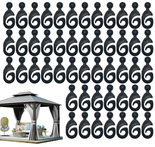 Gancio da giardino-0,33x0,14x0,06 pollici, gancio per drappeggiato pergolato, fissaggio porta tenda, clip in ABS | Supporto per tenda da Pergola antiruggine, recinzione da balcone Patio