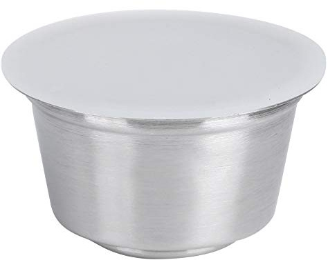 Mingzhe Capsule de café Réutilisable en Acier Inoxydable, 40ml avec Couvercle à Filtre Fin, Cafetière Compatible (Blanche)