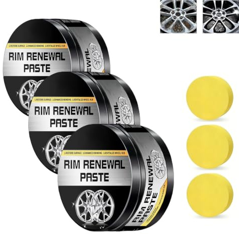 Pâte d'entretien et de rénovation pour jantes, pâte de réparation des rayures et éraflures de trottoir, efface instantanément les rayures, kit de réparation pour jantes de voiture, 80 g (3PCS)