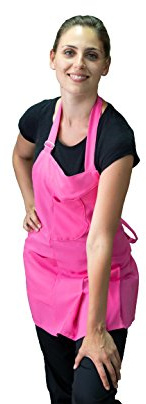 tessile astorino Arbetsförkläde - gratis broderi - uniform för frisör och estetiker, restauranger, kaféer, bartender - rengöringsförkläden - tillverkad i Italien, Ljus fuchsia, One size