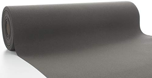 Mank Airlaid Tischläufer 40 cm x 24 m | Tischdecken-Rolle stoffähnlich | praktische Einmal-Tischdecke | 1 Stück | (Beige Grey)
