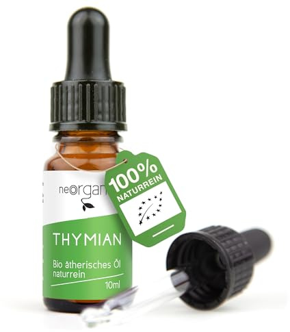 NeoOrganic® Bio-Thymianöl (Thymus vulgaris), 100% naturreines ätherisches BIO-Öl – 10ml