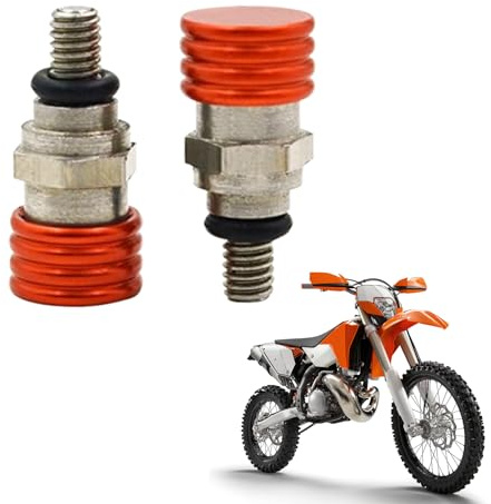 USTPO Motorrad M4 0,7 mm Gabel-Luftentlüfter Druckentlastung CNC Aluminium passend für SX SXF EXC SMR 125 150 250 350 450 alle Fahrradmodelle – Orange