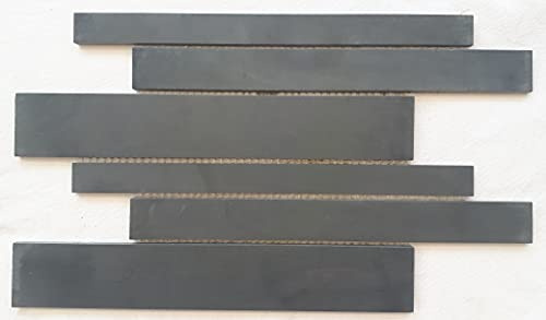 Wandfliesen Schwarz Mosaikfliesen Schiefer Anthrazit 39x22 cm matt Naturstein Fliesen Bodenfliesen M052