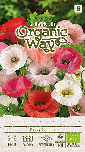 Organic Way | Semillas de AMAPOLA | flor de sésamo | semillas de amapola | Anual, fácil de cuidar, flor de colores | 1 paquete
