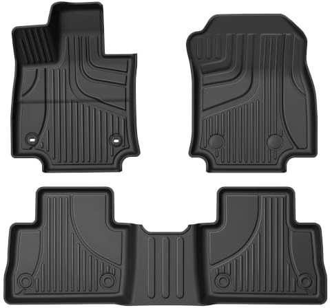 RAV4 Floor Mats AOMSAZTO Floor Liners Fit for Toyota RAV4 2019-2025 (Not Fit Hybrid): All Weather Automotive Floor Mats - 1st & 2nd Row Full Set Rubber Floor Liners - Anti Skid Car Mats