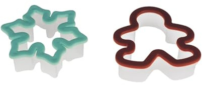 Holiday Christmas Grippy Comfort Cookie Cutter Set, Snowflake, and Gingerbread Pack of 2 Total
