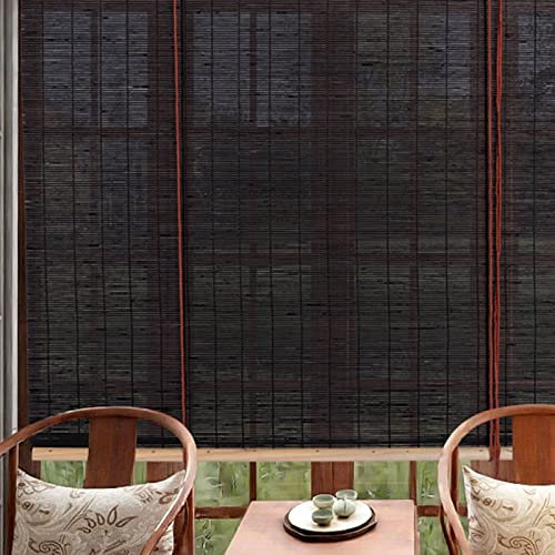 SZZT Rollo, Bambusrollo, Bambusrollo, handgewebt, mit Aufzug, für Außen/Innen/individuelle Größe (B x H) 60 x 80 cm