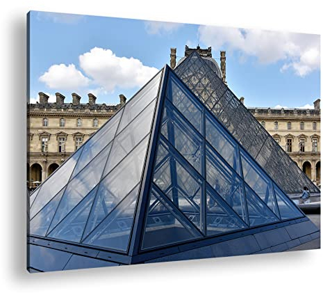deyoli Jalousie Pyramide in Paris Format: 60x40 als Leinwandbild, Motiv fertig gerahmt auf Echtholzrahmen, Hochwertiger Digitaldruck, Kein Poster oder Plakat