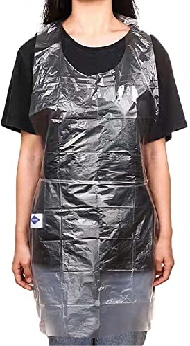 GizellMG Essschürze, Einwegschürze, wasserdicht, Kunststoff, Schürze für Küche, Picknick, Restaurant, Bäckerei, Florist, Store, transparent, 50 Stück