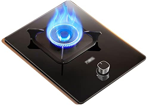 IBOWZ Plaque de Cuisson Gaz Table de Cuisson à gaz Noir Plaques de Cuisson à gaz encastrées Cuisinière GPL FFD Verre Noir intérieur GPL 5,2 KW [Classe énergétique A] (Couleur : GPL)