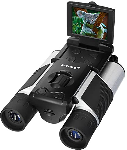 Levenhuk Atom Digital DB10 LCD Binocolo, Potente, Compatto e Leggero | con Shermo LCD Integrato, Registrazione Foto/Video HD, Compatibile con Treppiede, Ideale per Natura, Caccia e Birdwatching