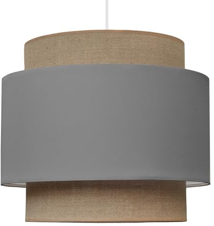 youngDECO® Hängelampe BOHO 2xE27, esstische Pendelleuchte, Hängeleuchte, Stofflampenschirm, Deckenlampe für Schlafzimmer, Kinderzimmer, Wohnenzimmer, Küche, hergestellt in der EU