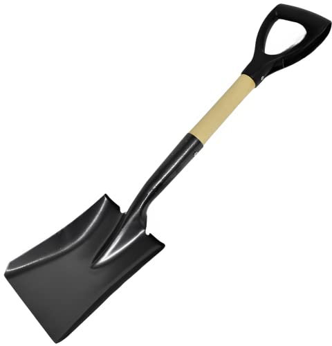 Unibos | Heavy Duty | Square Head Micro Shovel | Professional | Steel Head | Wooden Handle | Lightweight, Compact| Ideal for Gardening, Digging, DYI (Square Head Micro Shovel)