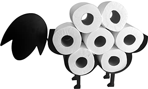 Finetree Sheep Toilet Roll Holder Free Standing Novelty Toilet Paper Stand Bathroom Loo Roll Storage Wall Mounted Free Standing