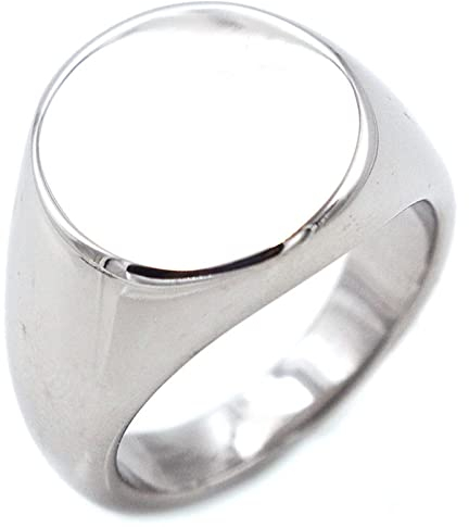 Banemi Verlobungsring Mann, Herren Ringe Edel Titan Edelstahl Silberner Runder Flacher Siegelring Geschenk Ringe für Männer Größe 62 (19.7)
