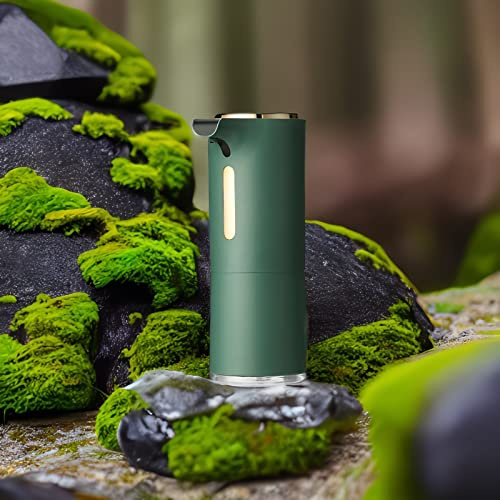 Dispenser automatico di sapone liquido in schiuma di rilevamento, dispenser di sapone con rilevamento a parete, dispenser per lozione di grande capacità, 300 ml, verde