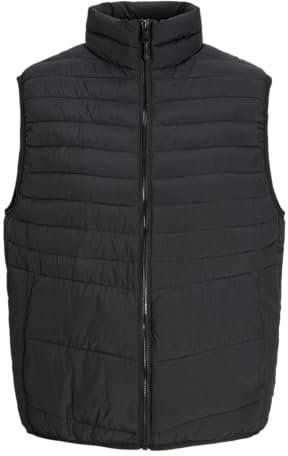 JACK & JONES Jjestate Packable BW Collar Noos Chaleco Acolchado, Negro, L para Hombre