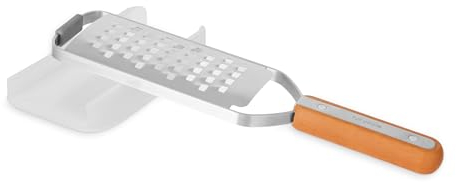 Full Circle Grate Expectations - Rallador grueso para queso, verduras, hortalizas crudas - Práctico rallador de acero inoxidable con base de silicona antideslizante - 28 x 7,2 x 3,6 cm
