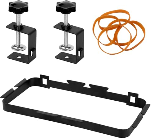NQEUEPN 30x15 cm Porta Sacco Spazzatura, Gancio Sacco Spazzatura Acciaio Inossidabile con Morsetti Fissaggio Supporto Stabile per Sacco della Spazzatura per Armadietto, Campeggio, Camper, Bagno