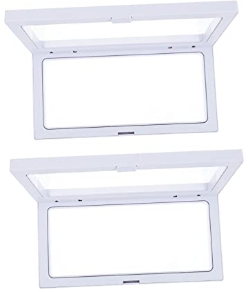 IMIKEYA 2St Aufbewahrungsbox für Schmuck Aschenbecher weiße Ohrringe Regal Aufbewahrungshalter für Uhren pe schwebender Rahmen Türkis Aufbewahrungskiste Chip Ausstellungsstand Vitrine