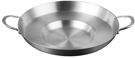 Acero Inoxidable Tazón Comal Muy Resistente Cóncavo Comal Cazo Plancha Sartén Freidora Wok A La Mexicana Utensilios De Cocina Para El Hogar Cocina, Plata, 45cm