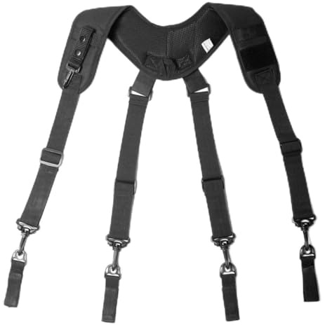 NIDONE Bretelles réglables robustes pour hommes, bretelles de ceinture à outils pour hommes, bretelles de travail élastiques réglables, sangles de type X pour charpentier, construction, travail noir