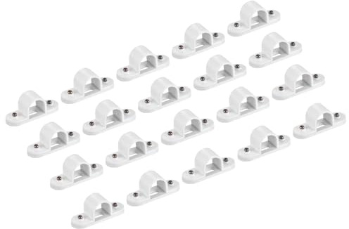 sourcing map Lot de 20 colliers de serrage en PVC de 20 mm pour tuyau support tuyau avec base