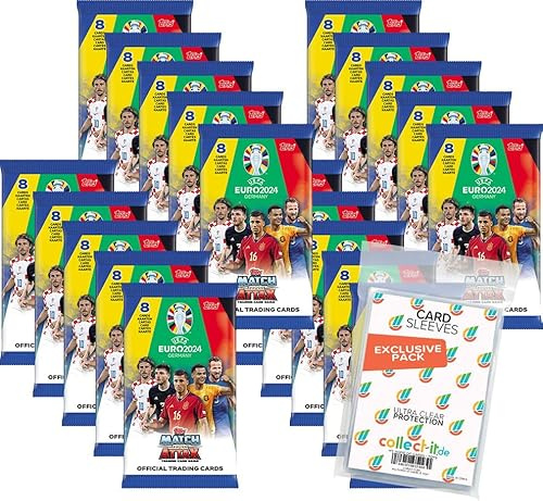 Bundle mit Match Attax UEFA Euro 2024 Germany - 20 Booster + Exklusive Collect-it Hüllen