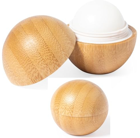 noTrash2003 Juego de 2 barras de cuidado, bálsamo labial para labios suaves y delicados en una caja redonda hecha de bambú sostenible con sabor a vainilla SPF 10 de notrash2003