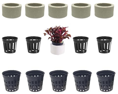 Wzttdm Juego de 15 anillos fijos para plantas acuáticas, maceta de peso para plantas de acuario, soporte fijo para plantas acuáticas, anillos de cerámica antiflotación, decoración de paisaje de