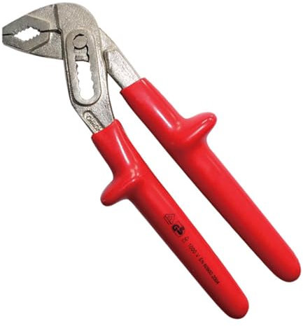 WEDO 10 Inch Tongue and Groove Pliers, 1000V VDE Insulated, Curved Jaw Water Pump Pliers, Groove Joint Pliers with Chrome Vanadium Steel Body
