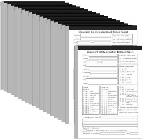 Humyoun 20 Pack 5.5 x 8.5 Equipment Safety Inspection Report Detailed Driver's Vehicle Inspection Report Book Daily Pre Trip 2-ply, Carbonless, 31 Sets of Forms Per Book