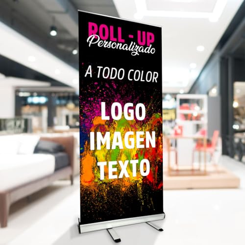 Roll Up con Impresion personalizada 85x200 cm + bolsa de transporte | Con impresión de calidad para dar a tu evento una decoración profesional y llamativa.