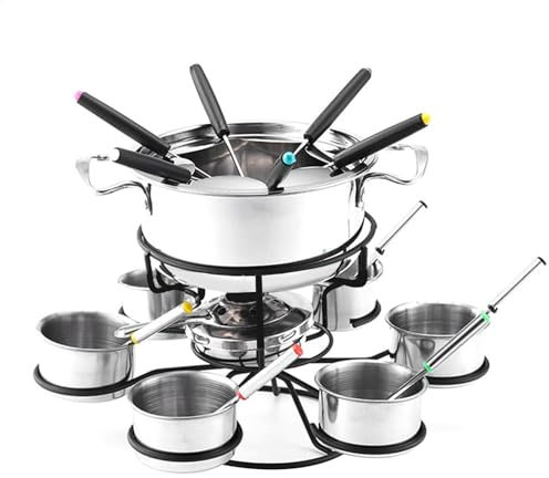 Ostfondueset – roterande ostfondue-kit, gjutjärn choklad fonduegrytset