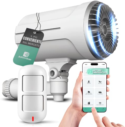 Brouillard Anti-Cambriolage JePréviens avec Détecteur de Mouvement, Système Anti-Intrusion sans abonnement, Compatible SmartLife/Tuya, Couvre jusqu'à 100 m³